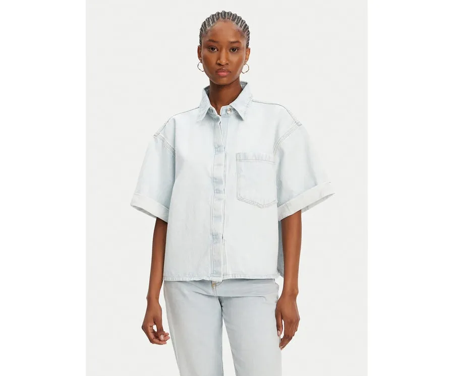 obrazek 1 ACCESS FASHION Koszula jeansowa 53-8031-580 Niebieski Loose Fit