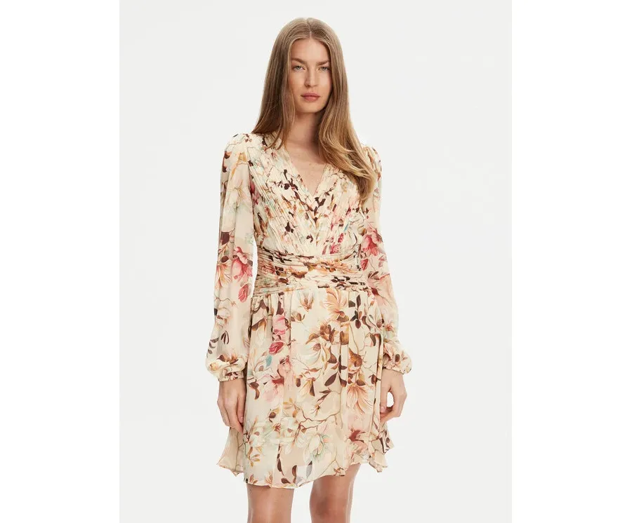 obrazek 1 Guess Sukienka koktajlowa W5YK20 WDW82 Beżowy Regular Fit