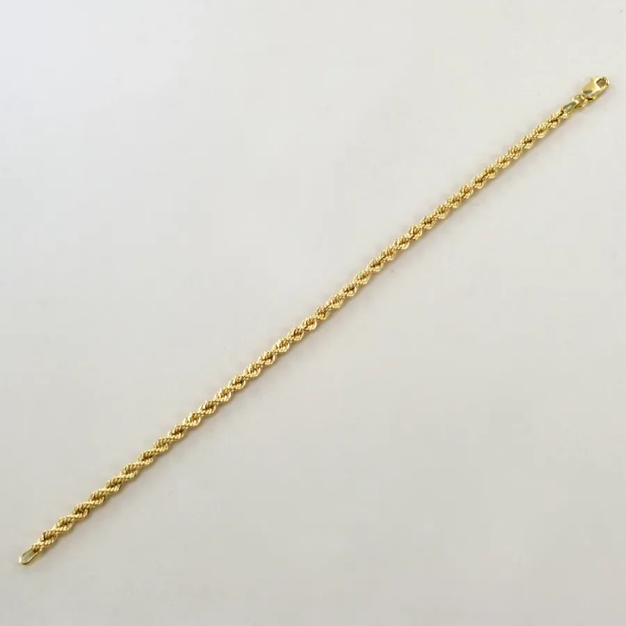 obrazek 3 Damska elegancka bransoletka sznurkowa z żółtego złota - 19,00 cm