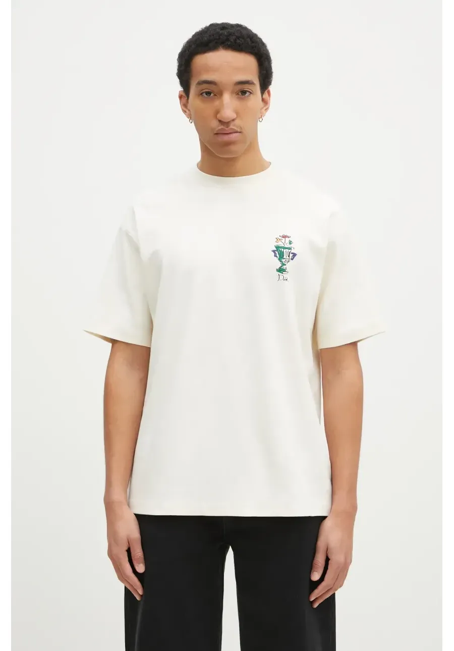 obrazek 1 Drôle de Monsieur t-shirt bawełniany Le T-Shirt Vase męski kolor beżowy z nadrukiem F-TS225-CO002-CM