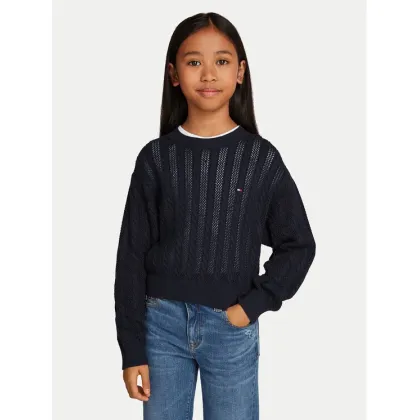 Zdjęcie Tommy Hilfiger Sweter Essential KG0KG08075 Granatowy Regular Fit