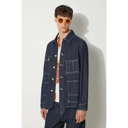 Zdjęcie Kenzo kurtka jeansowa Relaxed Workwear Jacket męska kolor granatowy przejściowa oversize FE65DV1126F1.DM