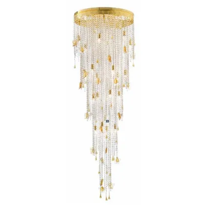 Zdjęcie Żyrandol z kryształów Asfour zdobiony ręcznie wykonanymi elementami ze szkła Murano - Il Paralume Marina