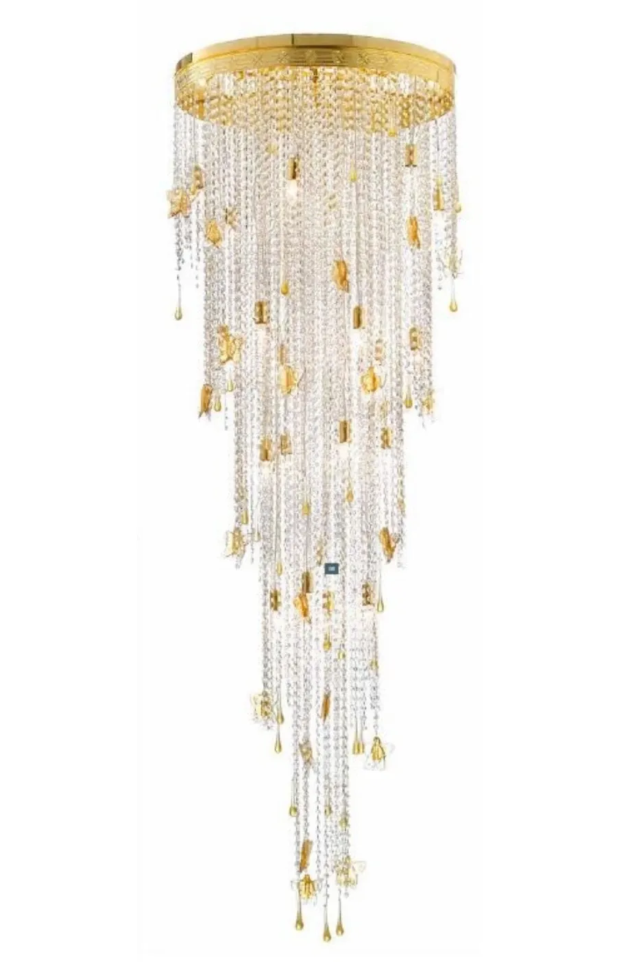 obrazek 1 Żyrandol z kryształów Asfour zdobiony ręcznie wykonanymi elementami ze szkła Murano - Il Paralume Marina