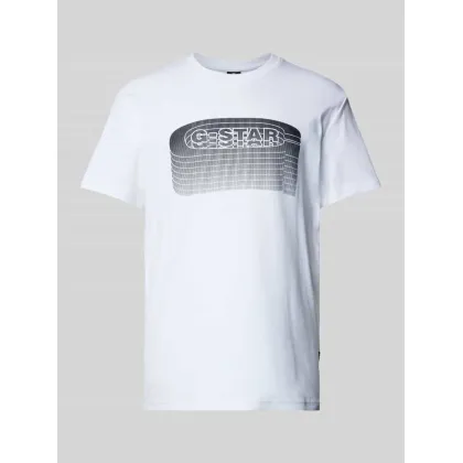 Zdjęcie T-shirt z prążkowanym okrągłym dekoltem