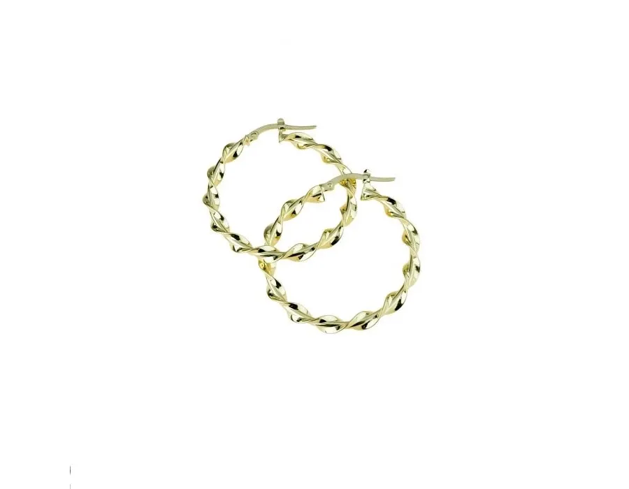 obrazek 1 Śliczne złote plecione kolczyki 30 mm