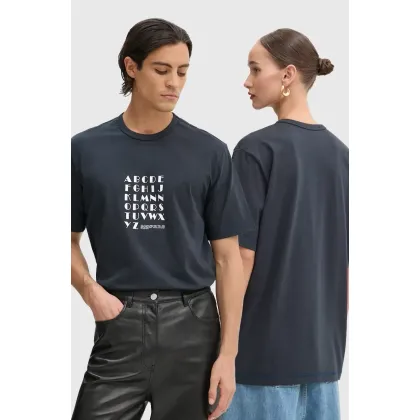 Zdjęcie Sunnei t-shirt bawełniany kolor granatowy z nadrukiem RTWXJER016