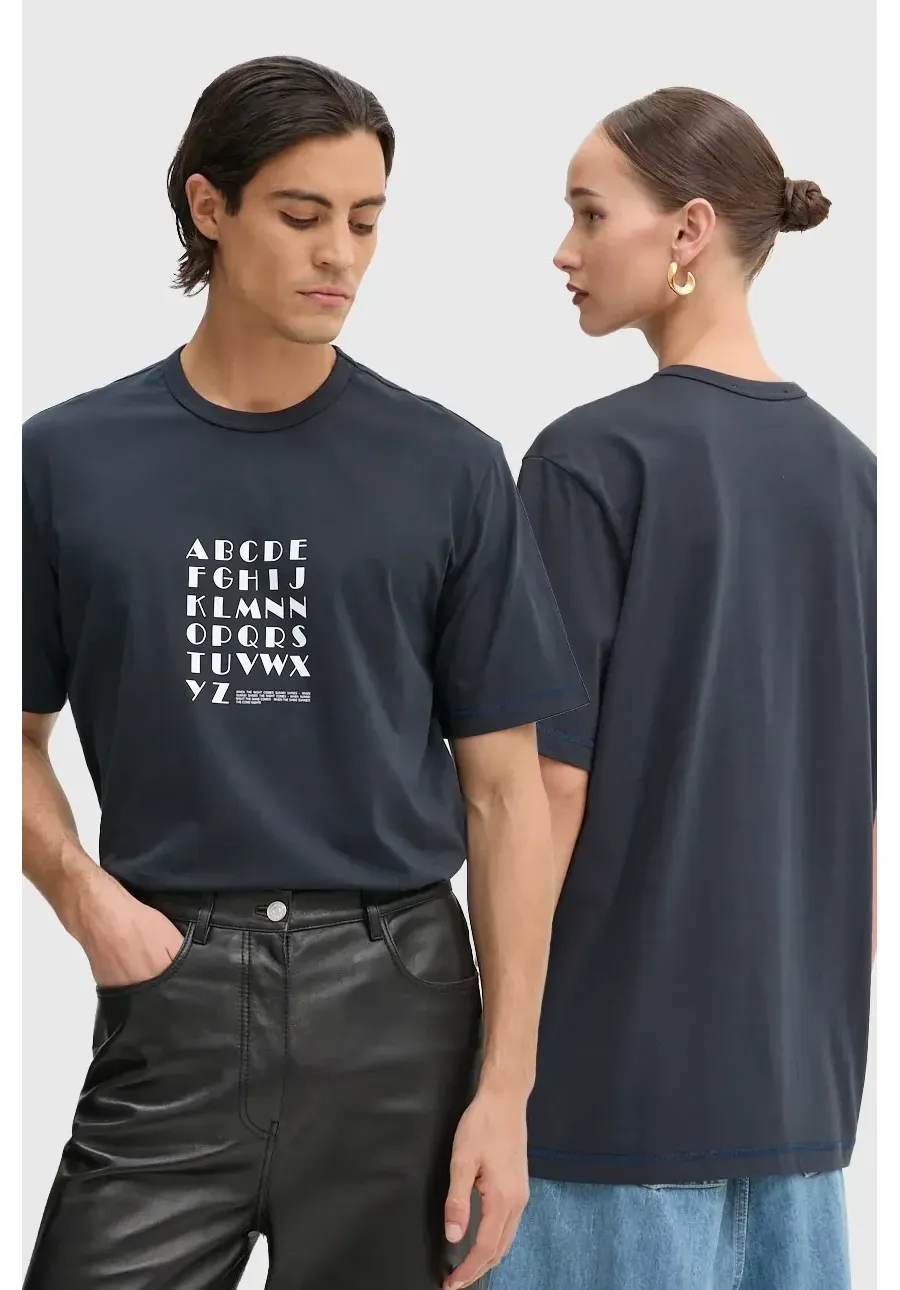 obrazek 1 Sunnei t-shirt bawełniany kolor granatowy z nadrukiem RTWXJER016
