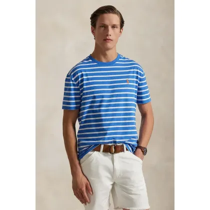 Zdjęcie Polo Ralph Lauren t-shirt bawełniany męski kolor niebieski wzorzysty 710938134