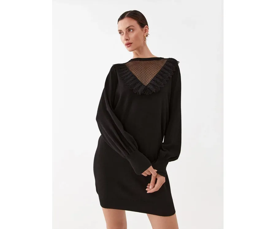obrazek 1 TWINSET Sukienka dzianinowa 232TP3423 Czarny Regular Fit