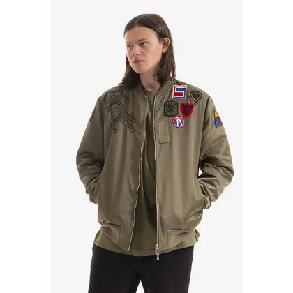 Zdjęcie Maharishi kurtka bomber dwustronna męska kolor zielony przejściowa 8046.OLIVE-OLIVE
