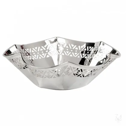 Picture Stylish openwork silver bowl in the shape of a wave - Zaramella Argenti