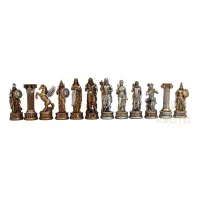 Picture A unique set of chess pieces from Greek and Roman mythology