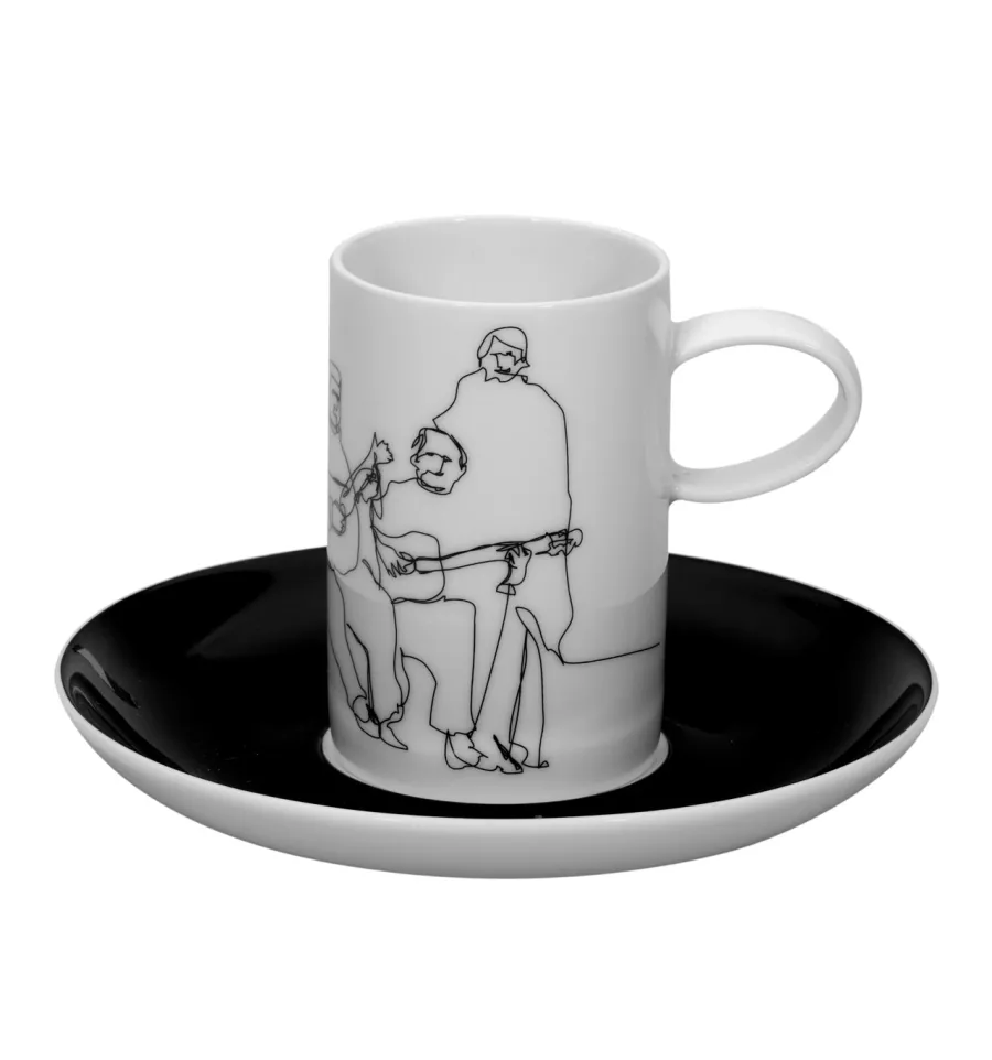 obrazek 2 Zestaw 4 porcelanowych filiżanek do kawy z talerzykami - Vista Alegre