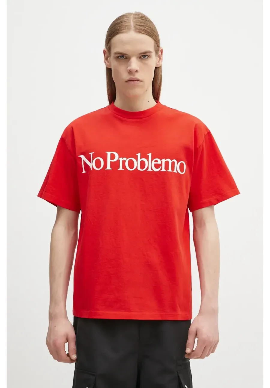 obrazek 1 No Problemo t-shirt bawełniany No Problemo SS Tee kolor czerwony z nadrukiem NP6000203