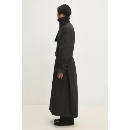 Zdjęcie VETEMENTS trencz Metalized Wrinkled Trenchcoat męski kolor czarny przejściowy oversize UA66CO100B