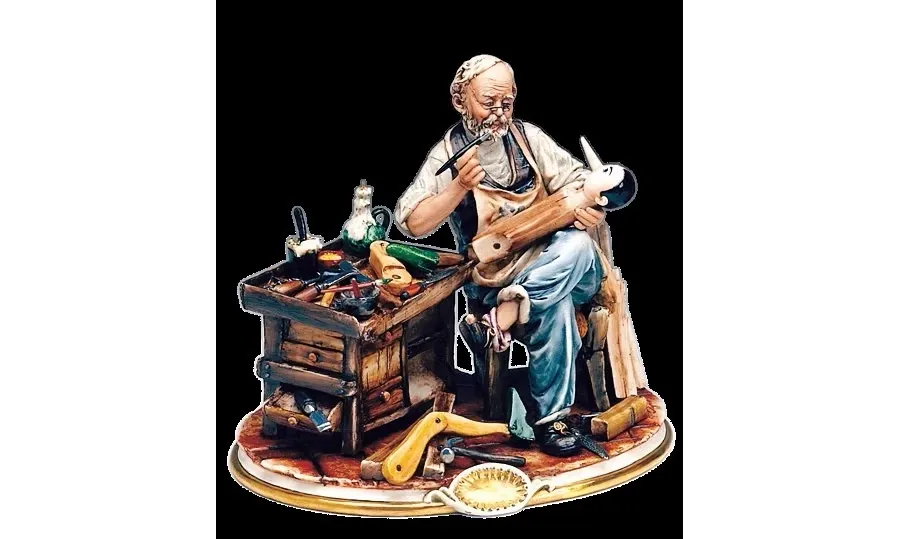 obrazek 1 Cudowna figurka Dżeppetta i Pinokia z porcelany