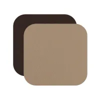 Zdjęcie Skórzana podkładka pod szklankę 12x12 cm w kolorze cappuccino i czekoladowym