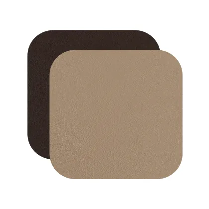 Zdjęcie Skórzana podkładka pod szklankę 12x12 cm w kolorze cappuccino i czekoladowym