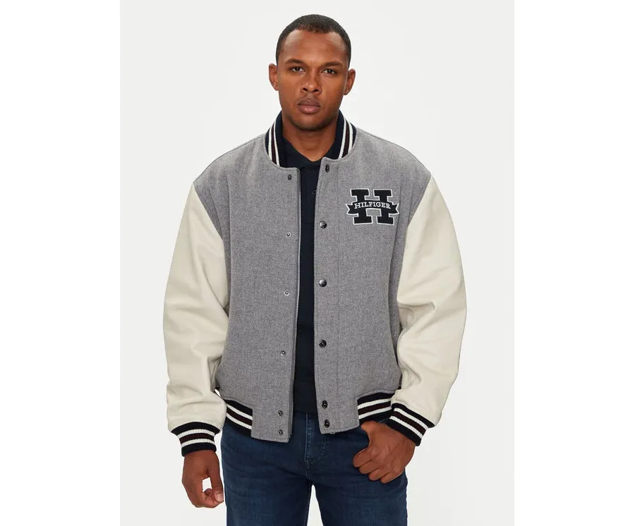 obrazek 1 Tommy Hilfiger Kurtka bomber Varsity MW0MW37032 Szary Regular Fit