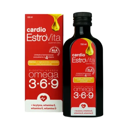 Zdjęcie Estrovita Cardio, Kwasy omega-3-6-9 z olejów roślinnych, Płyn 150 ml