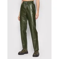 Zdjęcie Notes Du Nord Spodnie skórzane Tazz 12504 Zielony Relaxed Fit
