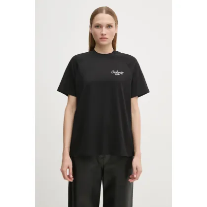 Zdjęcie Carhartt WIP t-shirt bawełniany S/S Signature damski kolor czarny I034000.0D2XX