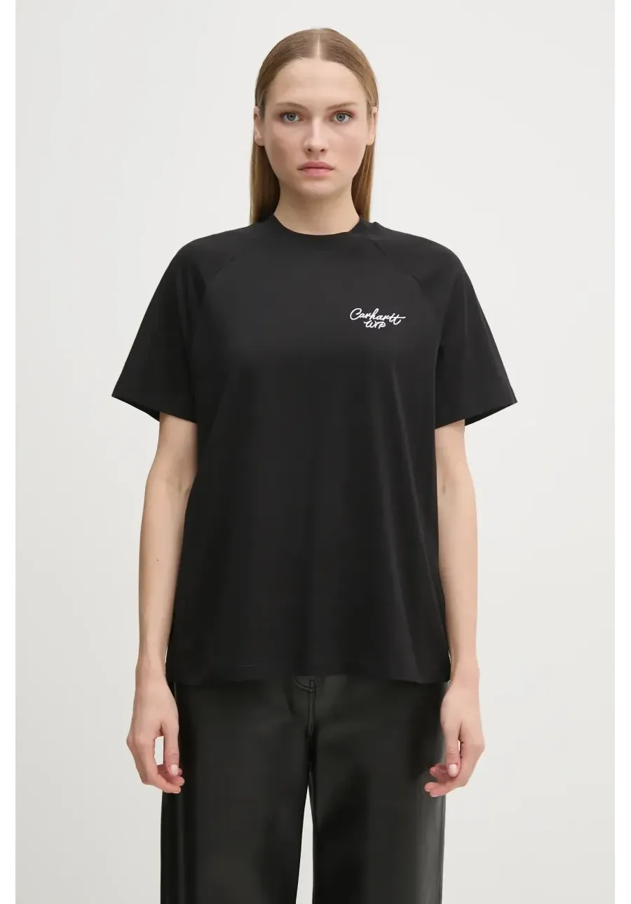 obrazek 1 Carhartt WIP t-shirt bawełniany S/S Signature damski kolor czarny I034000.0D2XX