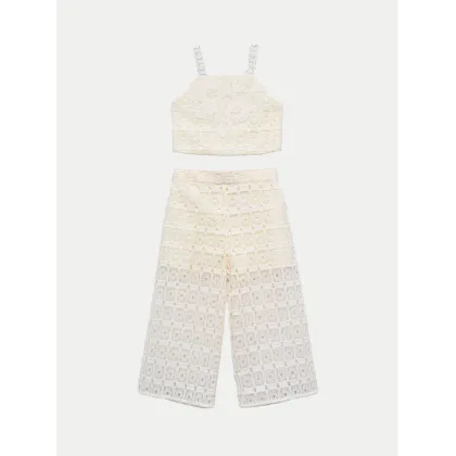 Zdjęcie Abel & Lula Komplet top i spodnie 5236 Écru Regular Fit