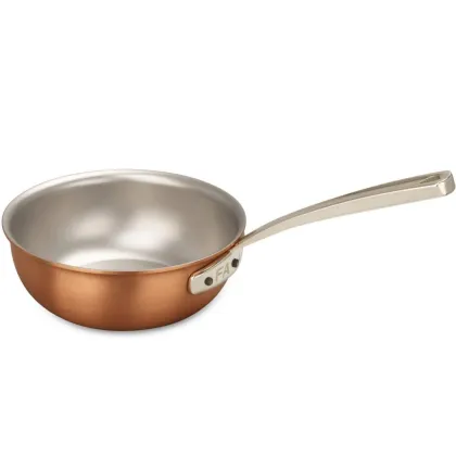 Zdjęcie Zaokrąglona miedziana patelnia 16 cm do dań sauté