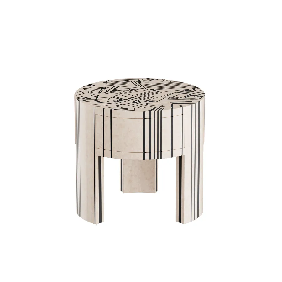 obrazek 1 Luksusowy stolik nocny do sypialni w stylu art deco