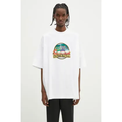 Zdjęcie VETEMENTS t-shirt bawełniany Southpark Oversized męski kolor biały z nadrukiem UA66TR610W