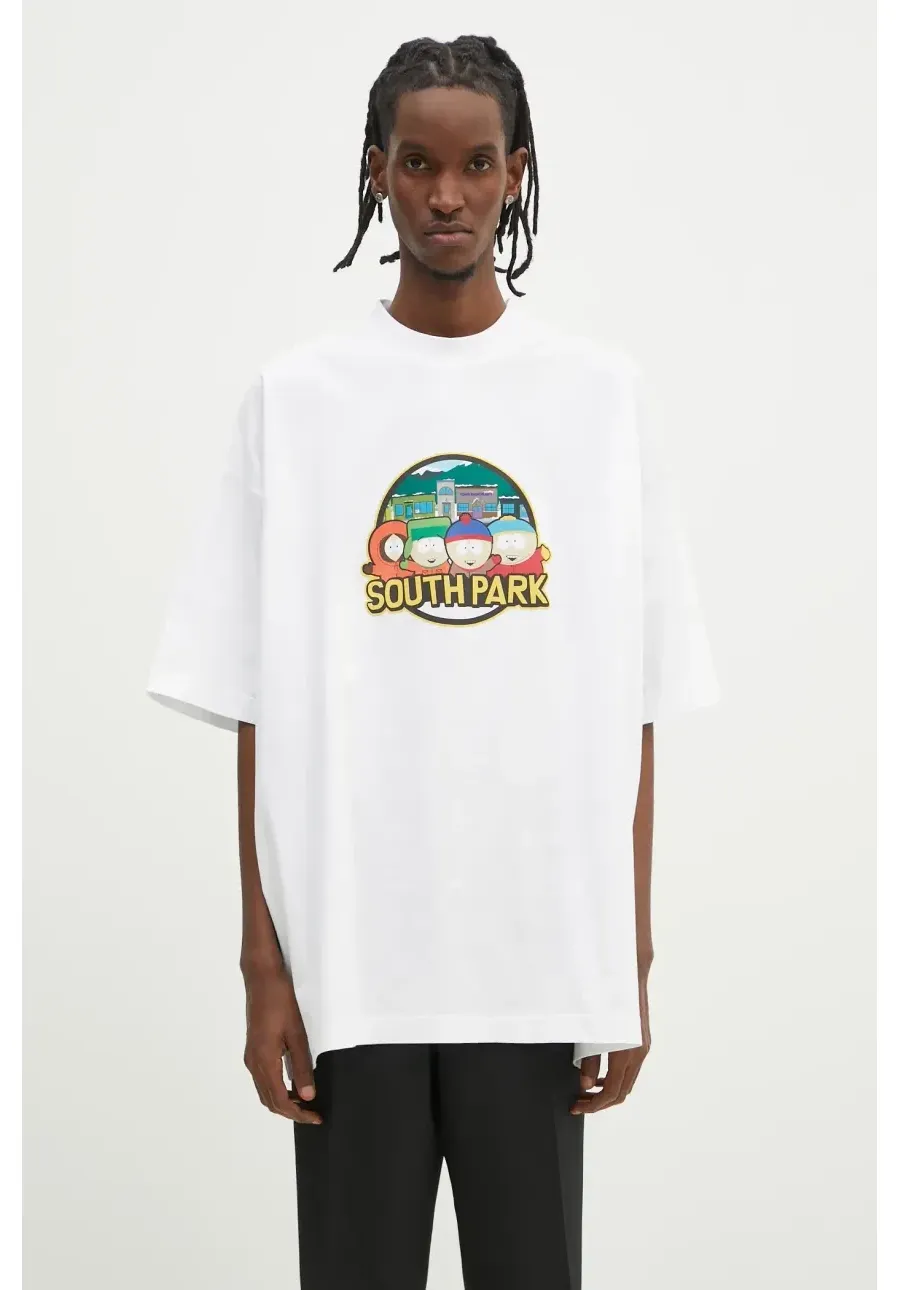 obrazek 1 VETEMENTS t-shirt bawełniany Southpark Oversized męski kolor biały z nadrukiem UA66TR610W