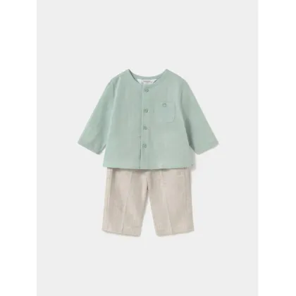 Zdjęcie Mayoral Komplet koszula i spodnie materiałowe 1564 Zielony Regular Fit