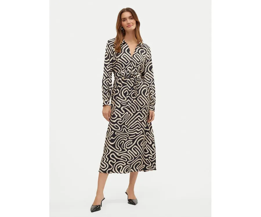 obrazek 1 Vero Moda Sukienka koszulowa Vigdis 10323267 Czarny Regular Fit