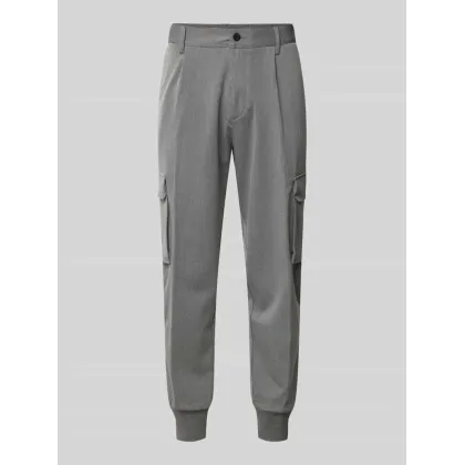 Zdjęcie Spodnie cargo o kroju tapered fit z fakturowanym wzorem model ‘Glavin’