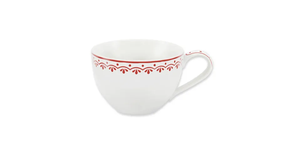 obrazek 1 Piękna czeska filiżanka z porcelany z czerwonym delikatnym zdobieniem – wariant 3 – Leander