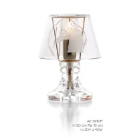 Picture Florentine crystal table lamp with engraved horse - Il Paralume Marina