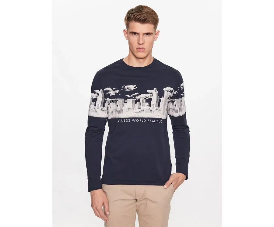 obrazek 1 Guess Longsleeve Skyline M3YI13 I3Z13 Granatowy Slim Fit