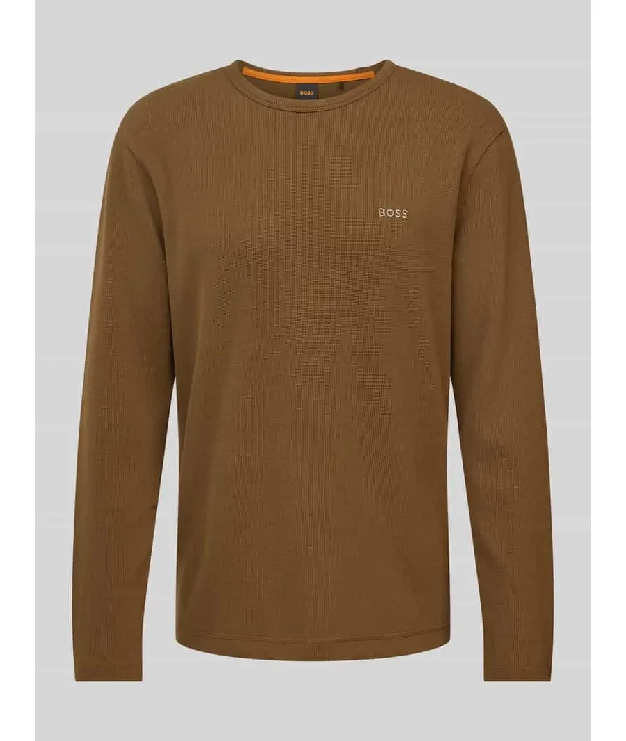 obrazek 1 Bluzka o kroju regular fit z długim rękawem i wyhaftowanym logo model ‘TEMPESTO’