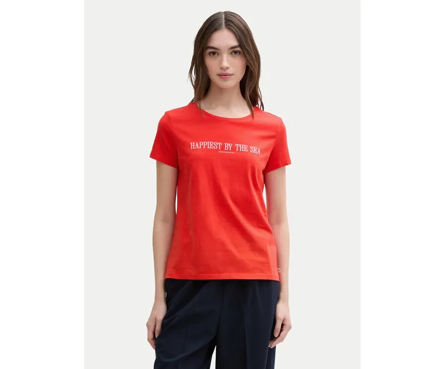 obrazek 1 Tom Tailor Denim T-Shirt 1045417 Czerwony Regular Fit