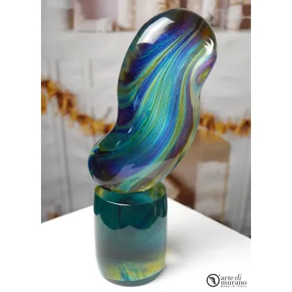 Zdjęcie Abstrakcyjny kamień rzeźba w chalcedonie ze szkła Murano