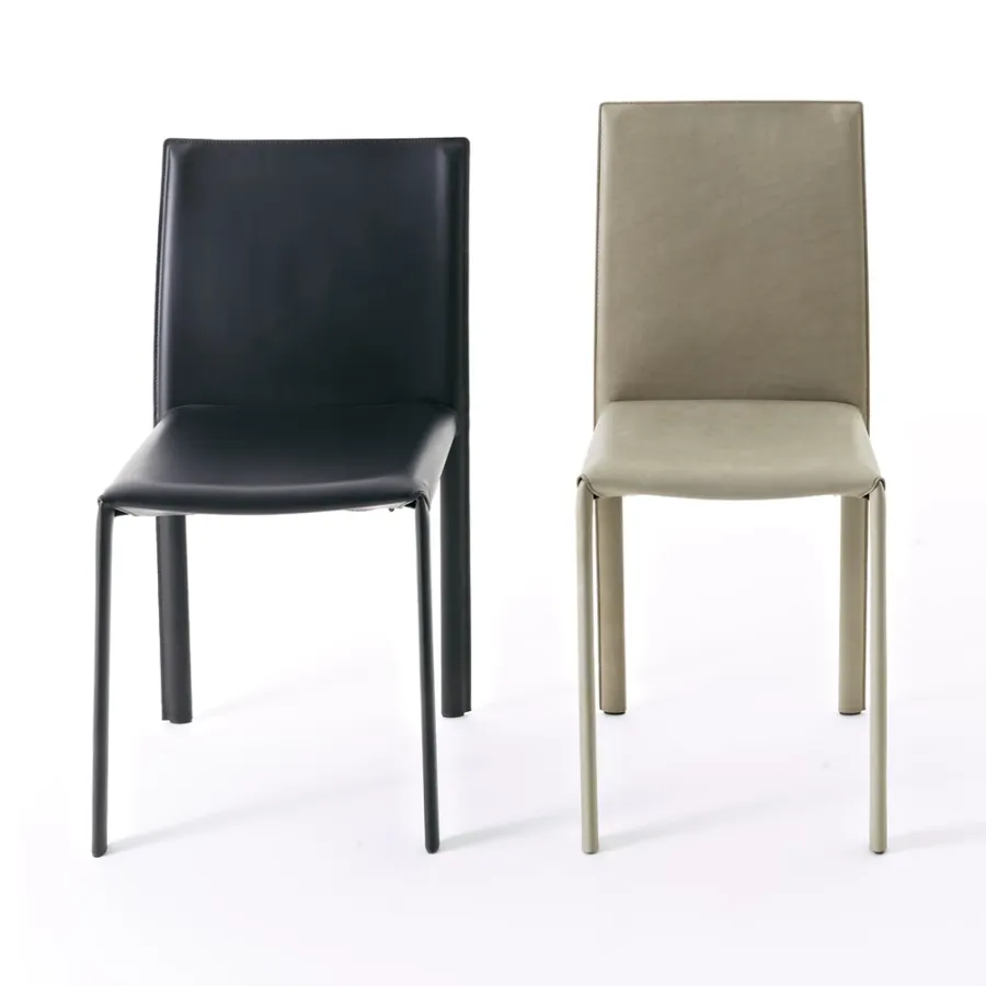 obrazek 5 Krzesło o konstrukcji stalowej, obite skórą - Dress - Colico