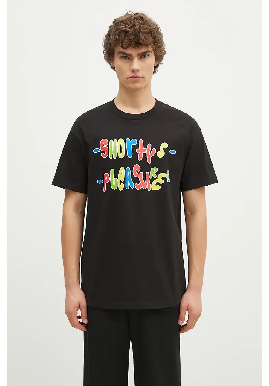 obrazek 1 PLEASURES t-shirt bawełniany F Me męski kolor czarny z nadrukiem P24F021