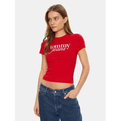 Zdjęcie Tommy Jeans T-Shirt Essential DW0DW19447 Czerwony Slim Fit