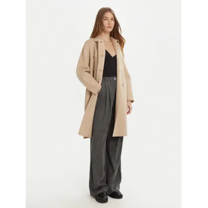 Zdjęcie Weekend Max Mara Płaszcz wełniany Avenue 2515011021 Beżowy Regular Fit
