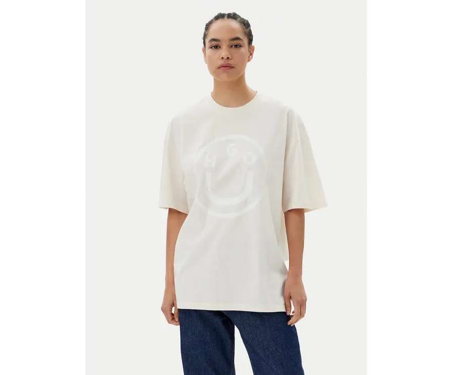 obrazek 1 HUGO T-Shirt 50511471 Beżowy Oversize