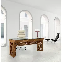 Picture Exclusive desk with drawers and crystal top – Mascheroni