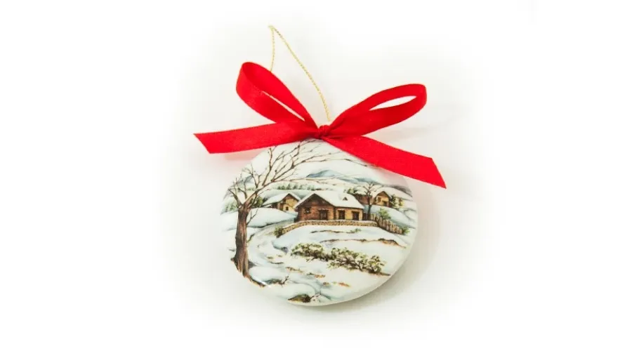 obrazek 1 Świąteczna owalna ozdoba z zimowym motywem – Le Ceramiche