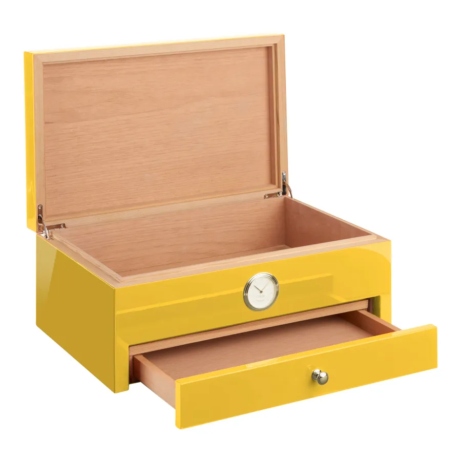 obrazek 3 Żółty cedrowy humidor na cygara